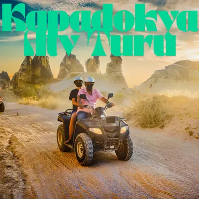 Kapadokya da atv turu yapan iki insan